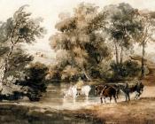 彼特 德 温特 : Horses Drinking At A Pool